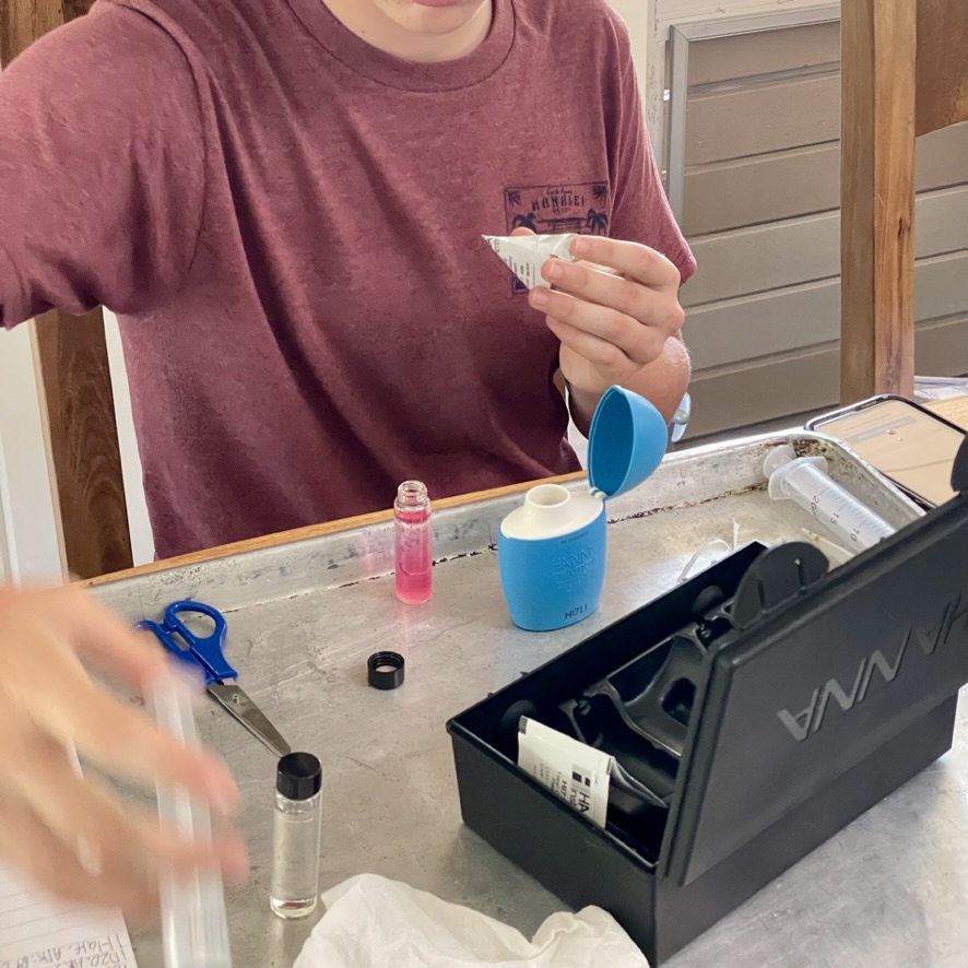 The pink color in the chlorine test was not a good sign.